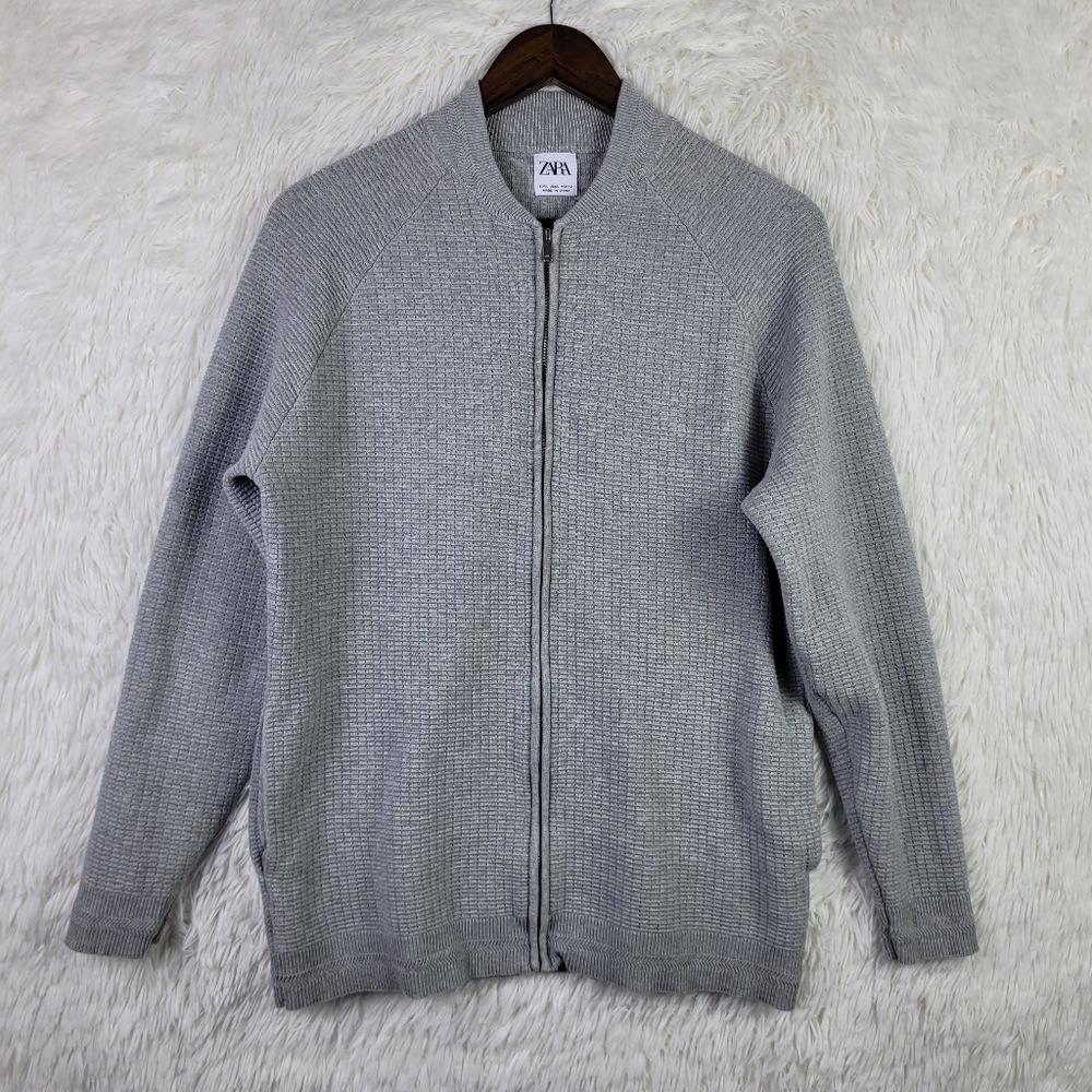 Zara Gray Zip Up Sweater